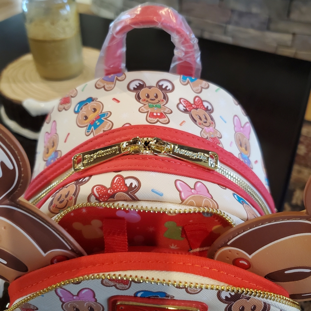 Mickey and Minnie Gingerbread Loungefly Backpack-NWT - Picture 6 of 8
